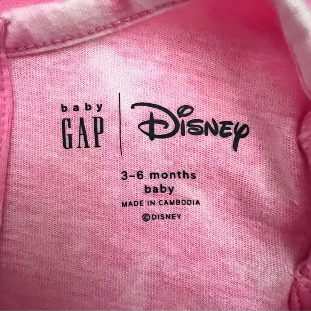 🌵3/$20 Baby Gap Disney Romper Baby 3–6M Pink Tie Dye Mickey Minnie Ruffle Cotton